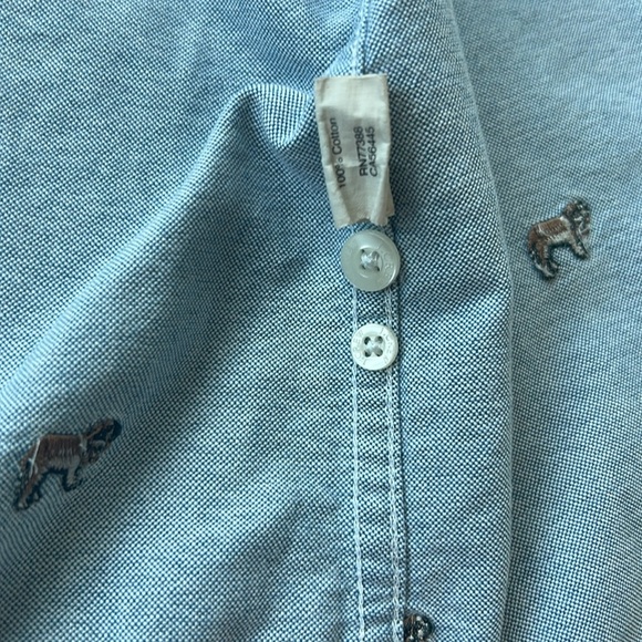 J. Crew Slim Oxford Embroidered Dog Button Down size XL - Picture 5 of 6